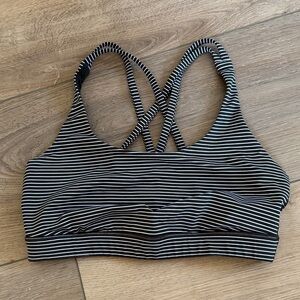 lululemon athletica Black and White Striped Sports Bra